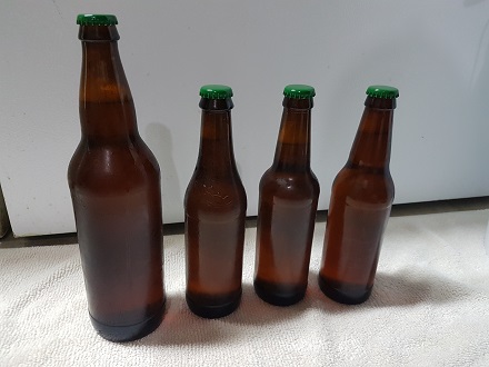 beer bottles filled from the keg